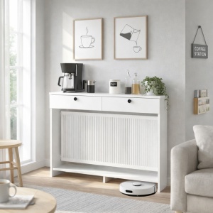 Mască radiator, Opelya Coffee Corner, UnicUtil, Alb, 130 cm - Img 5