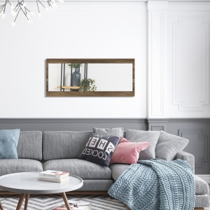 Oglinda de Perete, Minimal BrownReflection, UnicUtil, 44.8 x 18 x 105 cm, Maro, UUOGL04 - Img 1