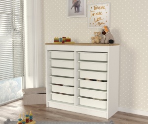 Organizator, Compact Storage, UnicUtil, 89 x 34 x 85 cm, Alb-Maro, UUORG19 - Img 2