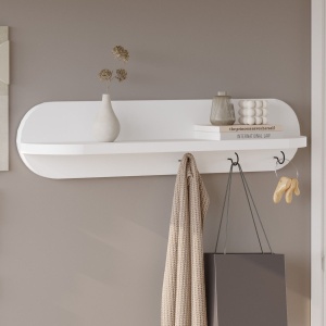 Raft de perete Alb 60x11x14 cm, PAL melaminat, Novion 2, UnicUtilY - Img 3