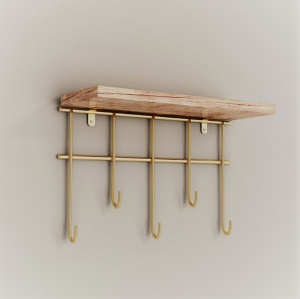 Raft perete, Modern Craft, UnicUtil, 27 x 20 x 10 cm, Auriu Maro - Img 1