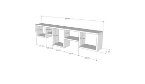Rafturi perete, Bold Frame, UnicUtil, 120 x 32 x 17 cm, Pin - Img 3