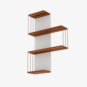 Rafturi perete, Classic Form, UnicUtil, 64 x 96 x 19 cm, Pin Alb - Img 4