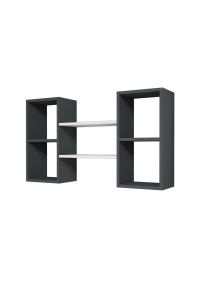 Rafturi perete, Refined Craft, UnicUtil, 105 x 60 x 20 cm, Alb Gri - Img 2
