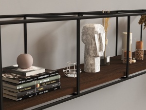 Rafturi perete, Solid Edge, UnicUtil, 120 x 30 x 30 cm, Nuc Negru - Img 6