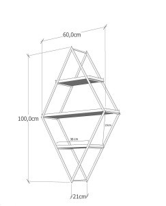 Rafturi perete, Timeless Design, UnicUtil, 60 x 100 x 21 cm, Negru Nuc - Img 3