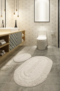 Set covorase baie 2 piese, Chic Finish, UnicUtil, Ecru