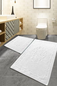 Set covorase baie 2 piese, Elegant Design, UnicUtil, Ecru, Multicolor - Img 1