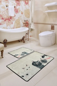 Set covorase baie 2 piese, Modern Look, UnicUtil, Multicolor - Img 1