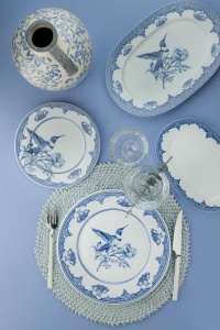Set Farfurii (26 Bucati), Bundle glow, UnicUtil, Culoarea Albastru Alb - Img 4