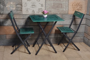 Set Gradina - Masa si Scaune (3 Bucati), Combo ember, UnicUtil, Culoarea Verde Negru - Img 1