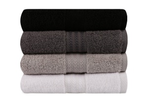 Set prosoape de mana 4 bucati, Luxury Touch, UnicUtil, Negru, Alb - Img 2
