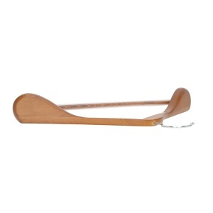 Umeraș de lux din lemn de fag cu umeri lați și design modern, pentru Costum/Tricouri, Natur, 1 bucata - Img 5