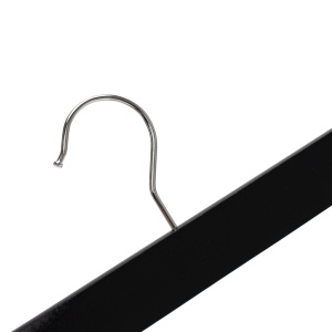 Umeraș din lemn cu clipsuri metalice, pentru pantaloni, Negru, 1 bucata - Img 6