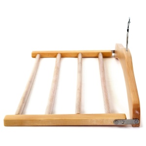 Umeraș pliabil din lemn, Multifunctional, Natur, 1 bucata - Img 4