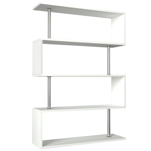 Biblioteca, Geometric Haven, UnicUtil, 90 x 25 x 129 cm, Alb - Img 7