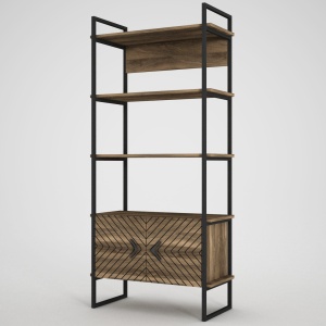 Biblioteca, Geometric Style, UnicUtil, 82 x 39 x 180 cm, Maro - Img 6