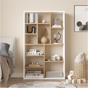 Bibliotecă îngustă, Korrion 1, UnicUtil, 75 x 22 x 123.6 cm, Alb - Img 3