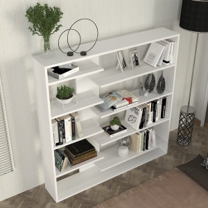 Biblioteca, Linear FlowPro, UnicUtil, 125 x 22 x 126 cm, Alb, UUBIB46 - Img 3