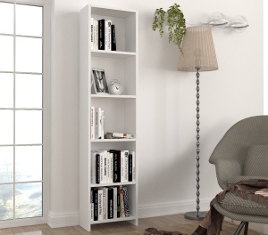 Biblioteca, Slim Frame, UnicUtil, 38.6 x 19.5 x 160 cm, Alb - Img 3
