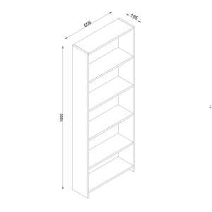 Biblioteca, Slim Vogue, UnicUtil, 60.6 x 19.5 x 160 cm, Alb - Img 2