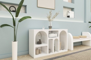 Biblioteca, Timeless Style, UnicUtil, 120 x 37 x 74 cm, Alb - Img 4