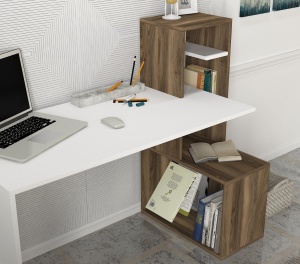 Birou, Dynamic Shape, UnicUtil, 120 x 60 x 106.8 cm, Alb si Maro, UUDESK32 - Img 3
