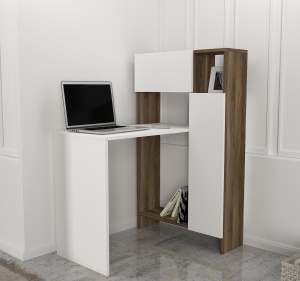 Birou, Power Style, UnicUtil, 90 x 72.1 x 120 cm, Alb si Maro
