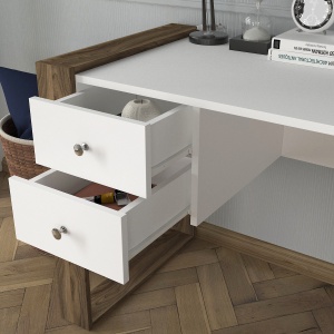 Birou Spațios, Urban Workspace, UnicUtil, 155 x 60 x 72 cm, Alb-Maro, UUDESK01 - Img 5