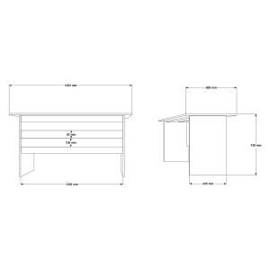 Birou UnicUtil Alb 140 x 60 x 73.8 cm - Img 5