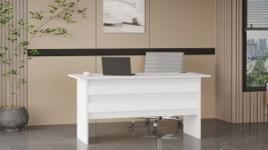 Birou UnicUtil Alb cu benzi orizontale pe frontal 180 x 60 x 73.8 cm - Img 3
