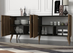 Comodă televizor, Luxe Touch, UnicUtil, 183.6 x 47 x 78 cm, Maro - Img 3