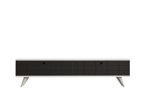 Comoda TV, Alberi Anthracite, UnicUtil, Antracit-Alb, Lățime: 160 cm, Înălțime: 35 cm, Adâncime: 25 cm - Img 3
