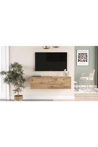 Comodă TV cu uși, 100x31.6x29.6 cm, Pin, PAL melaminat, UnicUtil - Img 3