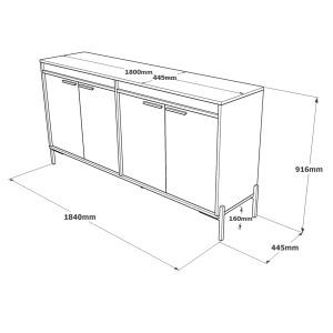 Comoda UnicUtil Nuc - Gri 184 x 44.5 x 91.6 cm - Img 5