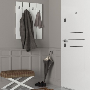 Cuier Panou, Elegant Hooks, UnicUtil, 64.7 x 3.6 x 80 cm, Alb - Img 3
