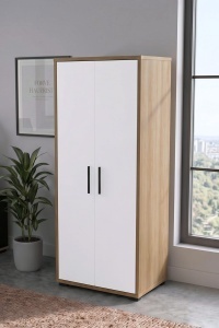 Dulap inalt birou UnicUtil Alb - Stejar 80 x 35 x 178.6 cm - Img 3