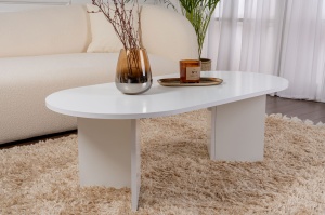 Masa de cafea, Modern Touch, UnicUtil, 119 x 60 x 40 cm, Alb - Img 1
