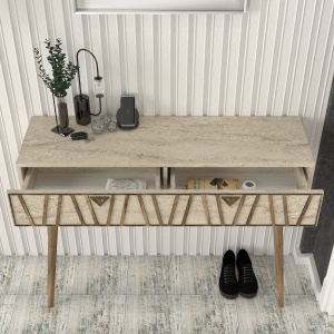 Masa Decor Hol, Geo Prism, UnicUtil, 120 x 35 x 89.3 cm, Crem - Img 3