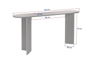 Masa decor, Sira Lumiere, UnicUtil, Lumiere Black, Lățime: 150 cm, Înălțime: 75 cm, Adâncime: 35 cm - Img 9