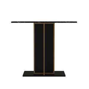 Masă decorativă Brandy din pal melaminat finisaj Black Marble – rafinament pentru decor contemporan, 90 x 29.6 x 76.8 cm - Img 7