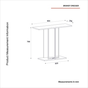 Masă decorativă Brandy din pal melaminat finisaj Black Marble – rafinament pentru decor contemporan, 90 x 29.6 x 76.8 cm - Img 2