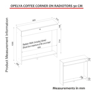 Mască radiator, Opelya Coffee Corner, UnicUtil, Alb, 90 cm - Img 2
