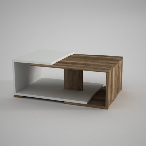 Masuta Cafea, UnicUtil, 81.8 x 35 x 50 cm, Alb si Maro - Img 6