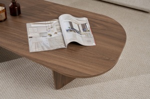 Măsuţă de cafea, Ovalis Walnut, UnicUtil, Nuc, Lățime: 130 cm, Înălțime: 40 cm, Adâncime: 65 cm - Img 5