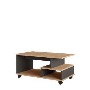 Măsuță de cafea Rattan-Antracit 91x51x40 cm, PAL melaminat — Mina 9, UnicUtilY - Img 5