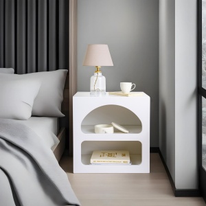 Noptiera, Modern Minimalist, UnicUtil, 50 x 40 x 50 cm, Alb - Img 8