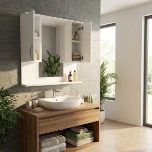 Organizator Baie, Modern Utility, UnicUtil, 80 x 14.5 x 83 cm, Alb - Img 6