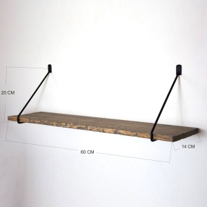 Raft perete, Oak Ridge, UnicUtil, 60 x 20 x 14 cm, Nuc Negru - Img 3
