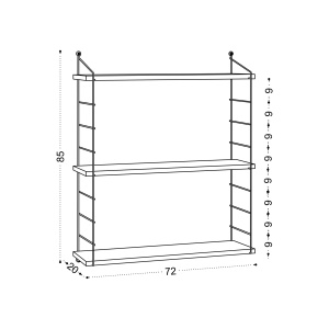 Rafturi perete, Bold Shelf, UnicUtil, 72 x 85 x 20 cm, Nuc - Img 3